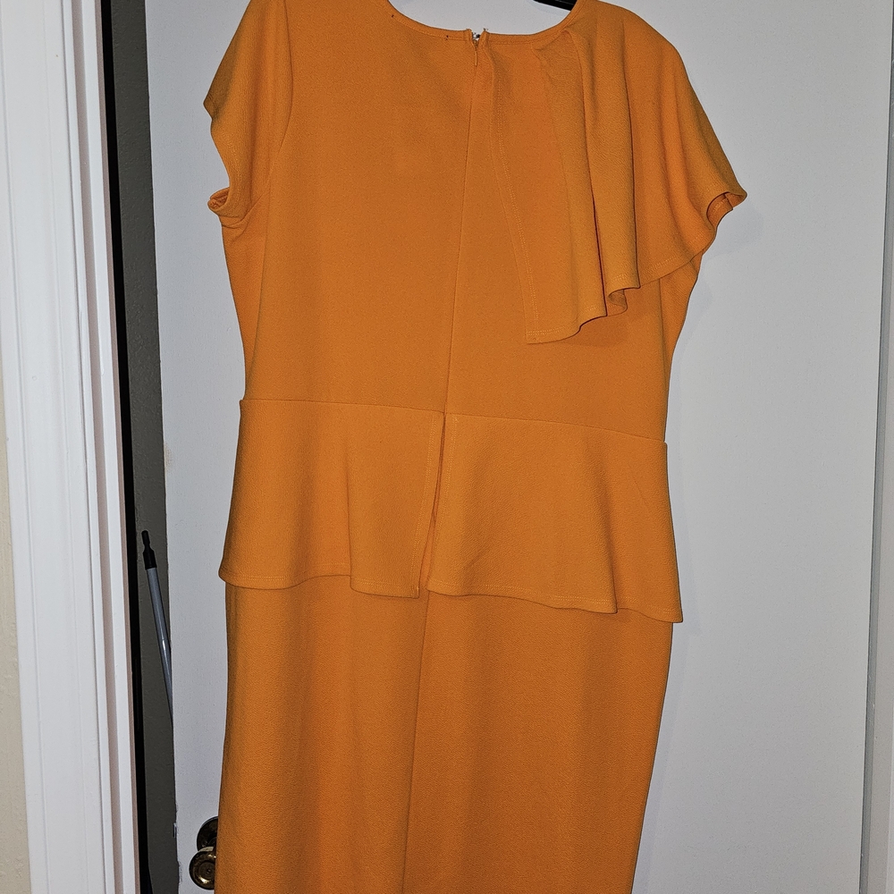 Ashley Stewart Vibrant Orange One Shoulder Dress - Picture 2 of 3